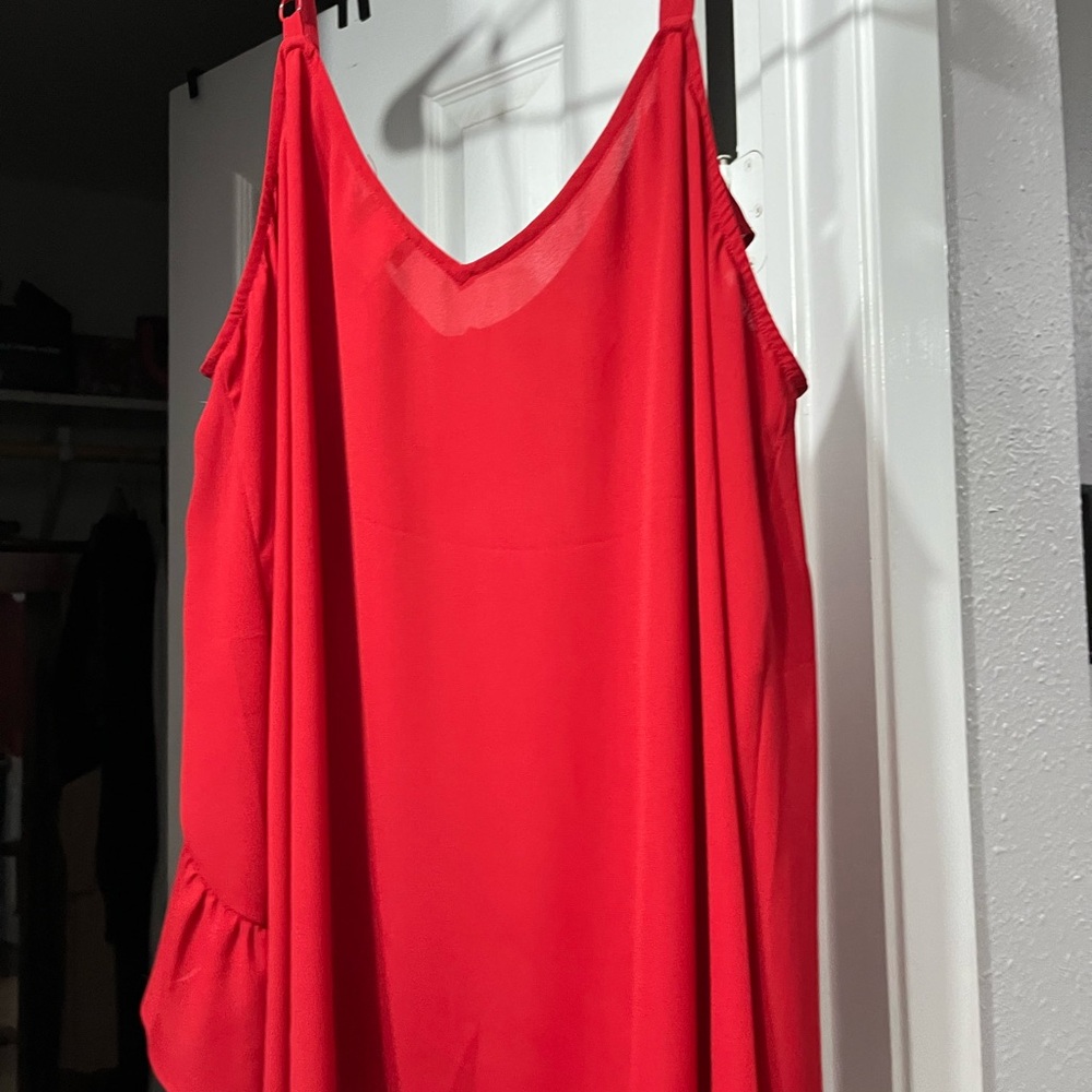 Size 2 red spaghetti strap blouse